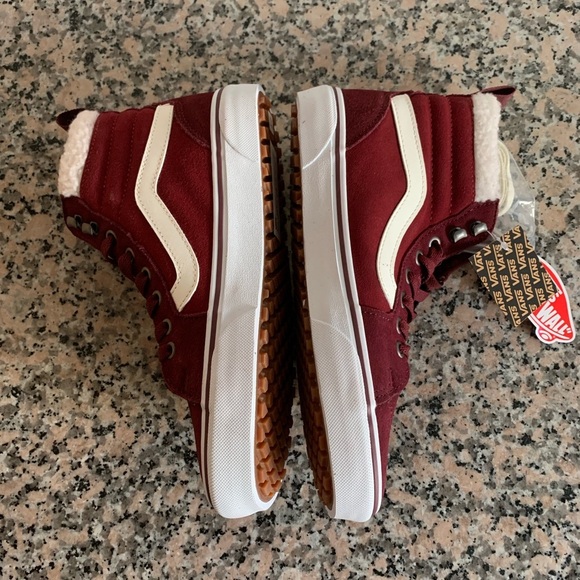 NEW Vans Filmore Hi Vansguard Sherpa Suede Water Resistant Shoe Maroon Womens 8 - Picture 3 of 8
